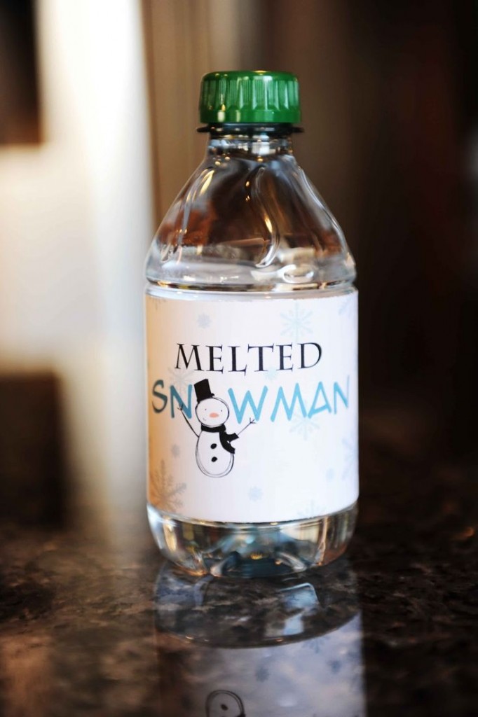 Melted bottle snowman